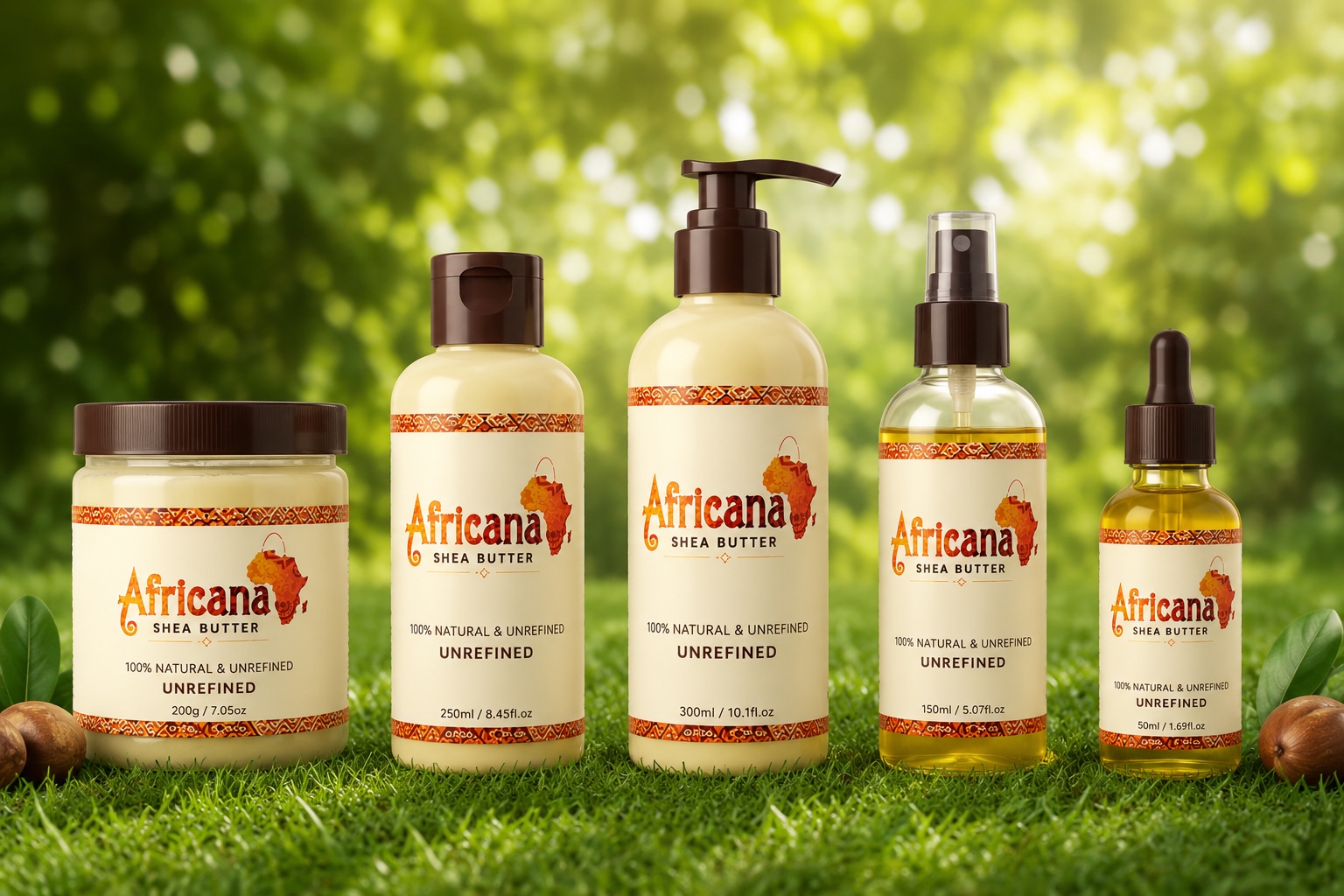 Complete Set Africana 100% Natural West African Shea Butter, Unrefined & Raw, 200g — Deeply Moisturizing Body Butter for Skin, Hair & Scalp, Rich in Vitamins A, E & F, No Additives, Suitable for All Skin Types